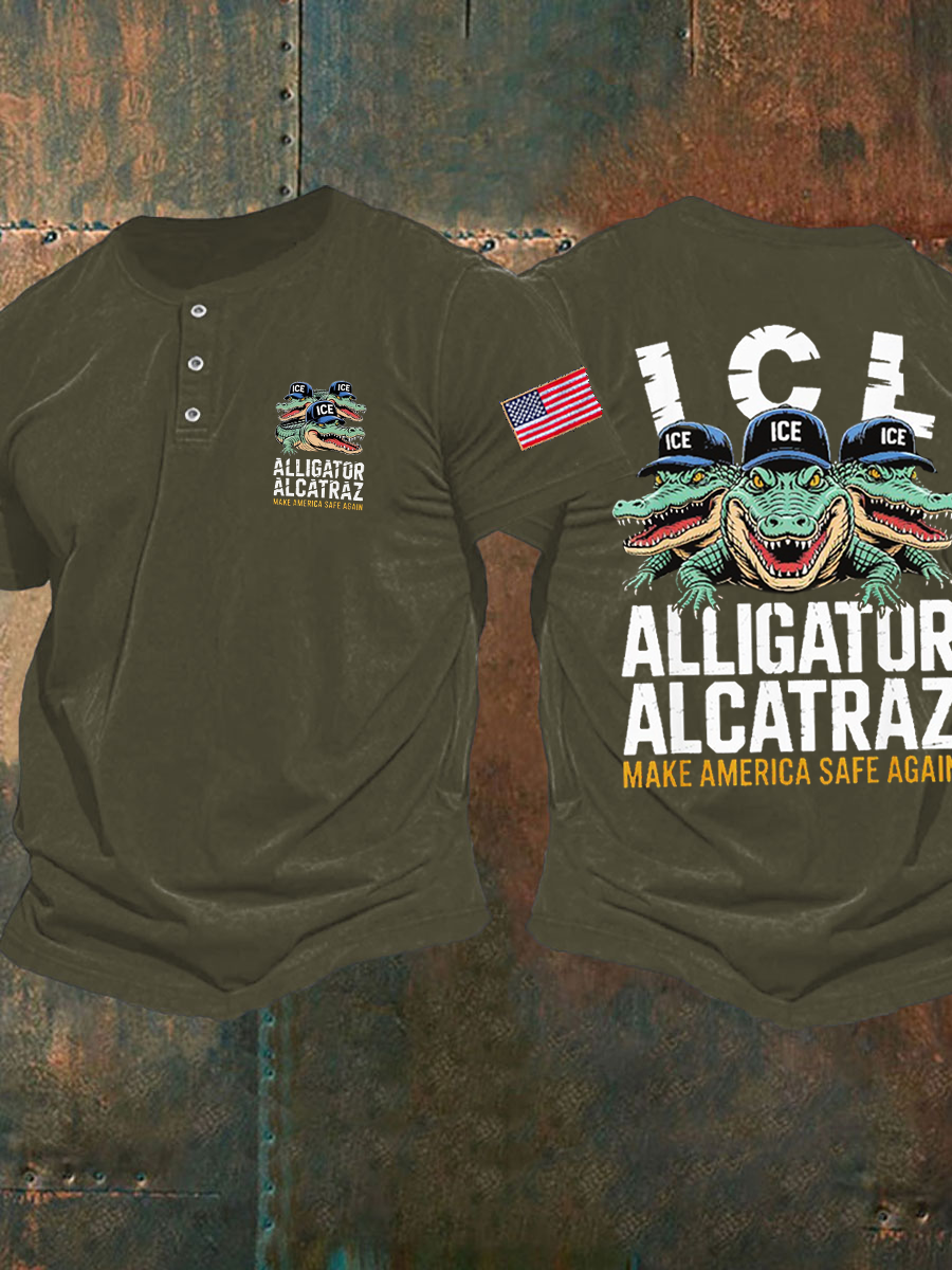 Men's Retro Alligator Alcatraz Funny Florida Everglades Dark Humor Vests T-shirt