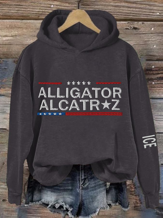 Women's Crocodile Alcatraz Casual Print Sweatshirt