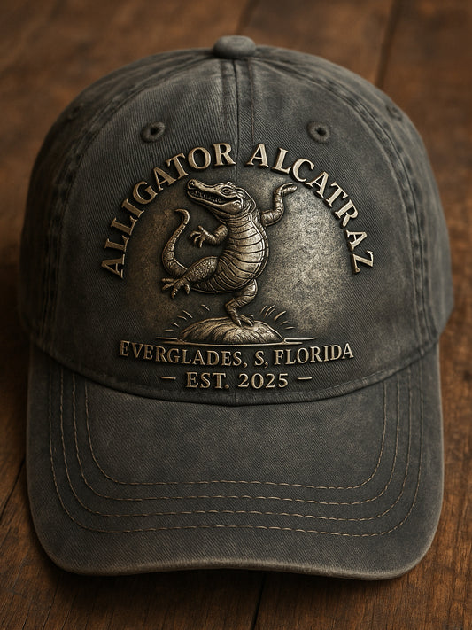 Alligator Alcatraz Fun Florida Everglades Art Casual Print Hat