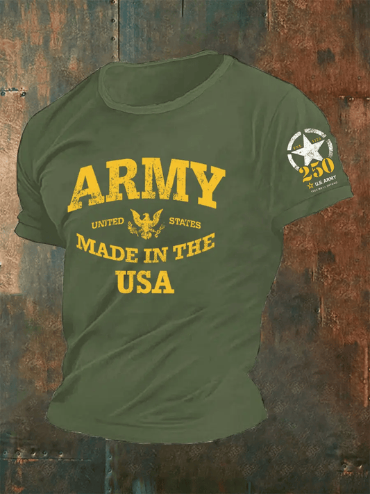Men's USA ARMY 250th Anniversary Printing T Shirt