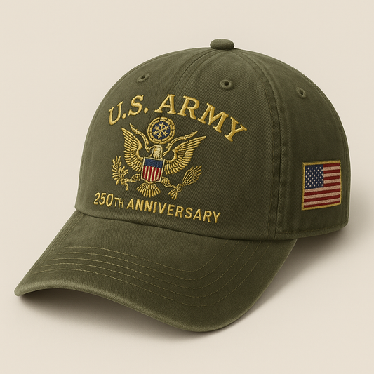 U.S. Army 250th Anniversary Cap (Army Green with Gold Embroidery)