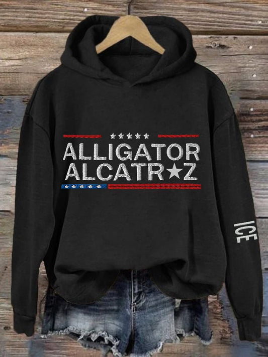 Women's Crocodile Alcatraz Casual Print Sweatshirt