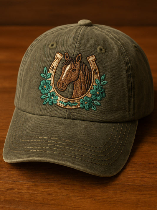 Vintage Horse Art Casual Print Hat
