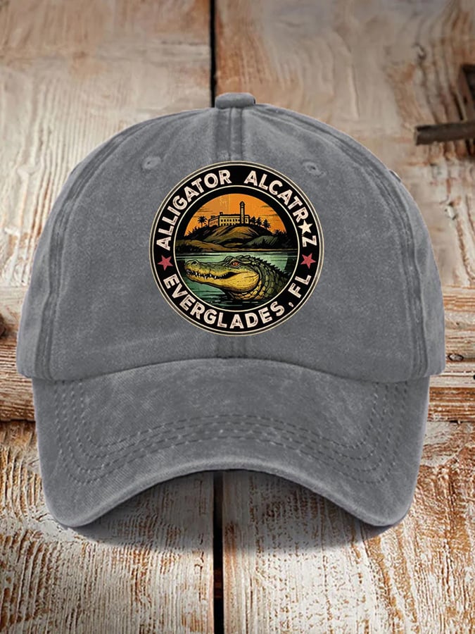Alligator Alcatraz Funny Florida Everglades Dark Humor  Pride Baseball Cap