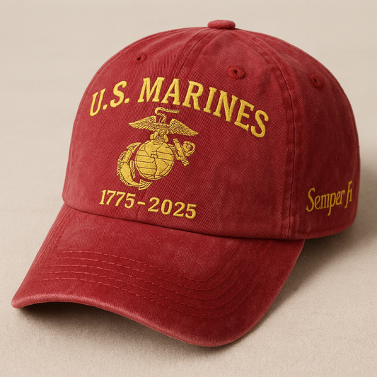 U.S. Marines 250th Anniversary Cap (Crimson & Gold Honor Edition)