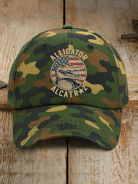 Alligator Alcatraz Funny Florida Everglades Dark Humor Printed Baseball Cap