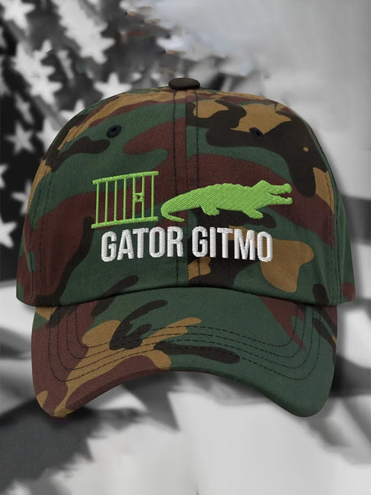 Unisex  washed Alligator Alcatraz print hat