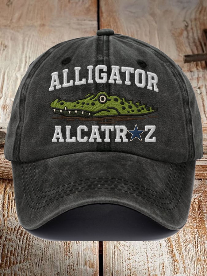 Alligator Alcatraz Funny Florida Everglades Dark Humor  Pride Baseball Cap