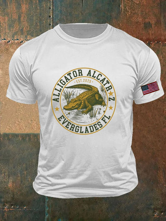 Men's Alligator Alcatraz Ice Print T-Shirt