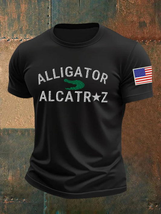 Men's Alligator Alcatraz Ice Print T-Shirt