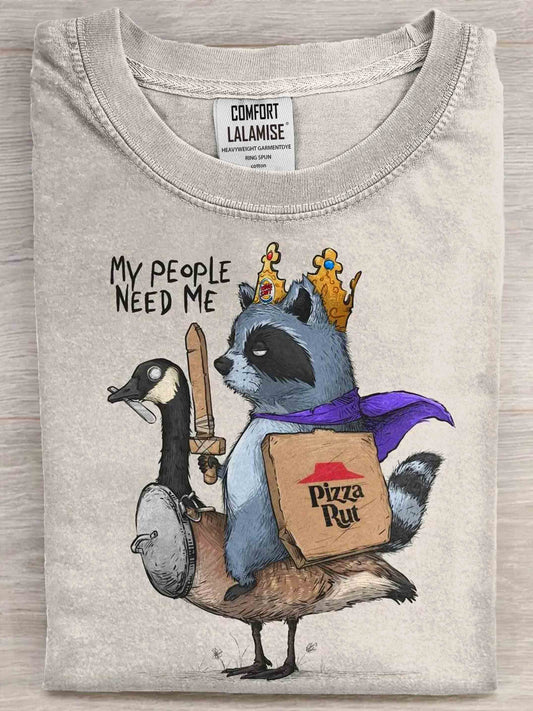 Funny Animal Art Print Casaul Short Sleeve T-shirt