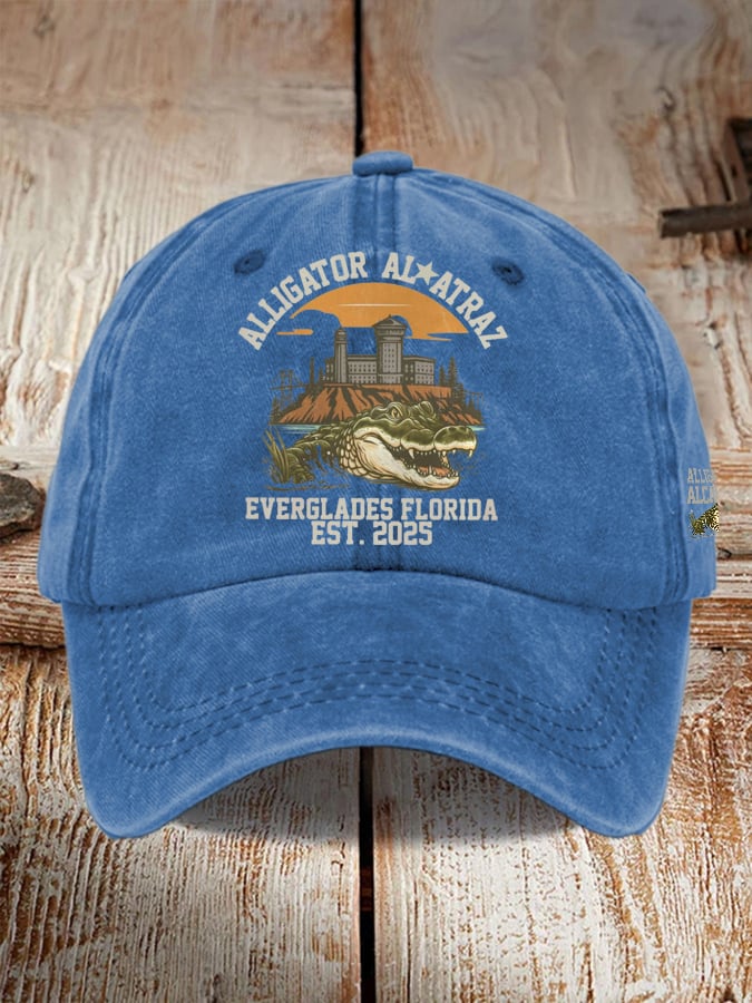 Unisex Casual Alcatraz Crocodile Print Hat