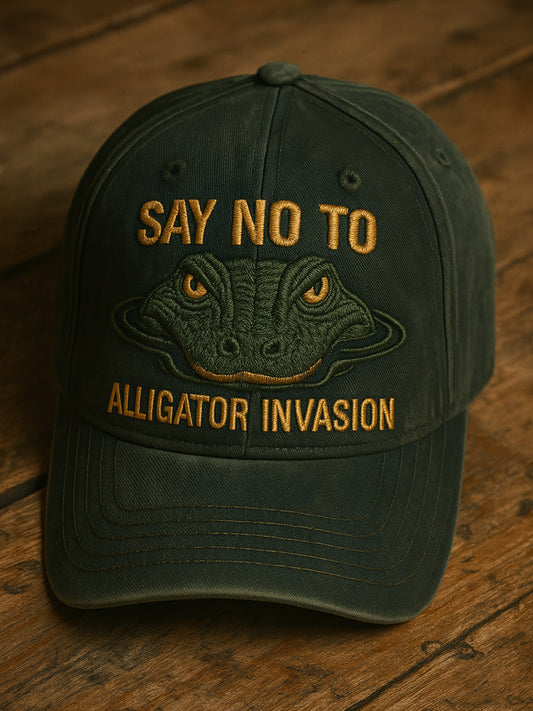 Retro Alligator Alcatraz Funny Florida Everglades Art Casual Prints Cap