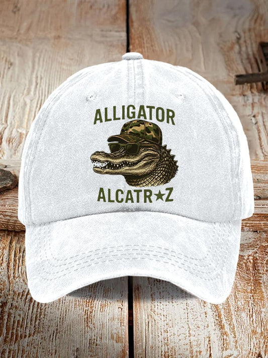 Alligator Alcatraz Funny Florida Everglades Dark Humor  Pride Baseball Cap