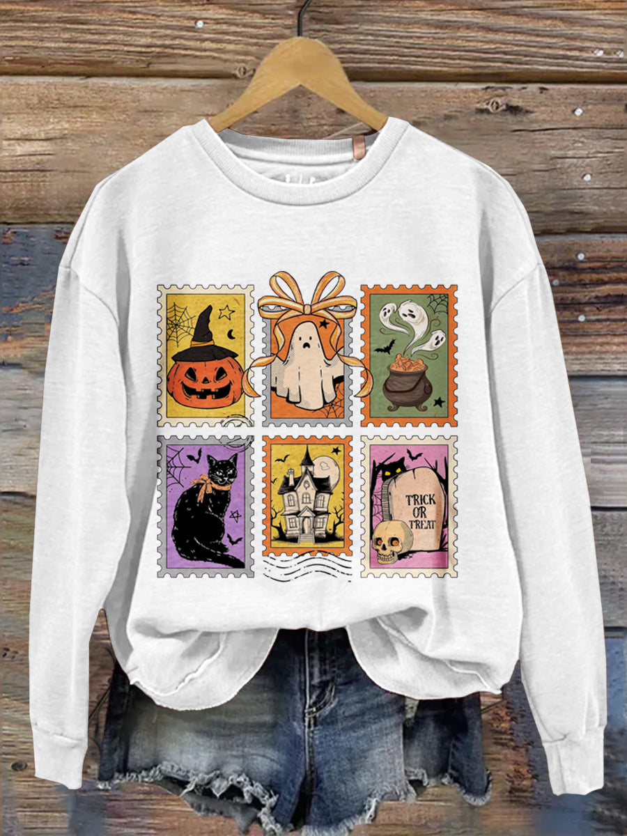 Halloween Art Print Casual Long Sleeve Sweatshirt