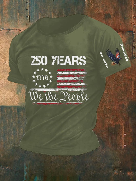 Men's USA ARMY 250th We The People Printing T Shirt