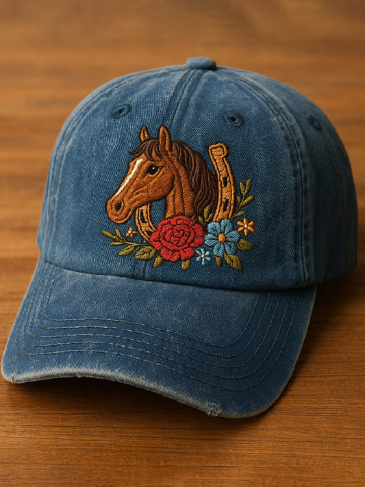 Vintage Horse Art Casual Print Hat