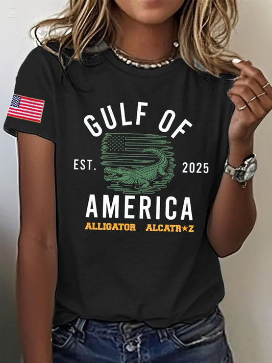 Women's Alligator Alcatraz Print T-shirt