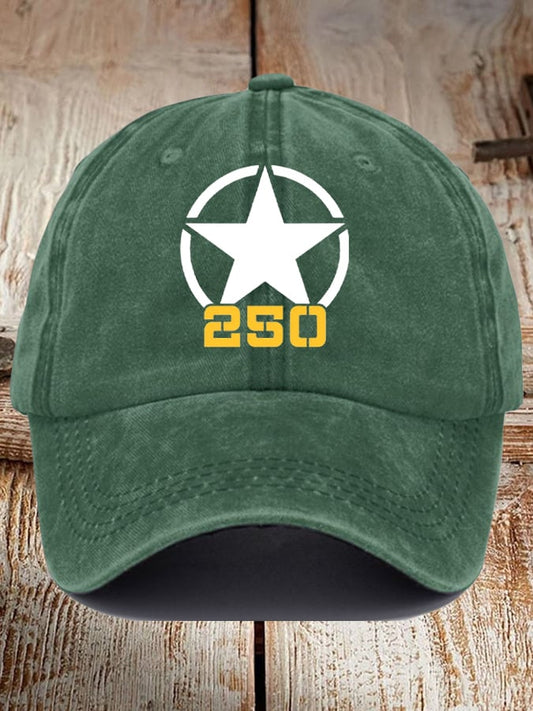 Unisex USA ARMY 250th Year Print Baseball Cap