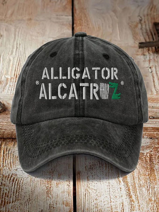 Alligator Alcatraz Funny Florida Everglades Dark Humor  Pride Baseball Cap