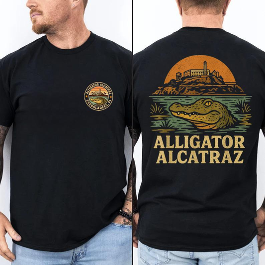 Alligator Pattern 100&Cotton Print T-Shirt