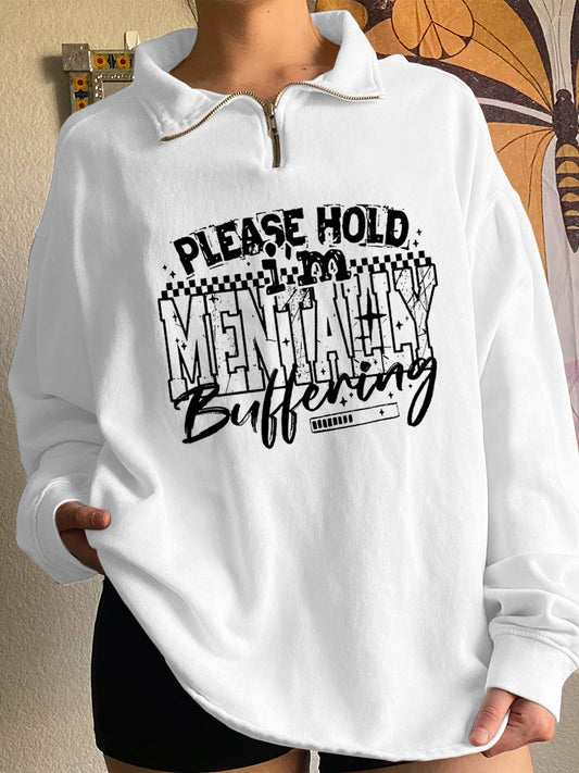 MENTALLY art print zip-up sweatshirt