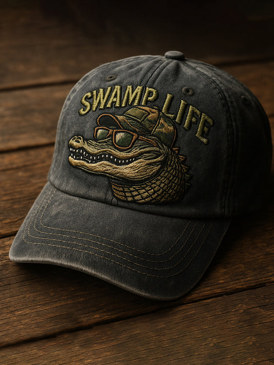 Retro Alligator Alcatraz Funny Florida Everglades Art Casual Prints Cap