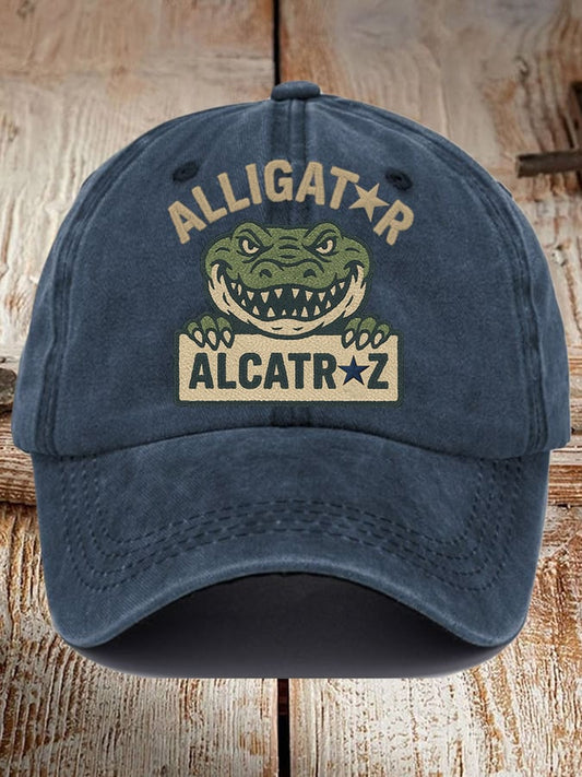 Alligator Alcatraz Funny Florida Everglades Dark Humor  Pride Baseball Cap