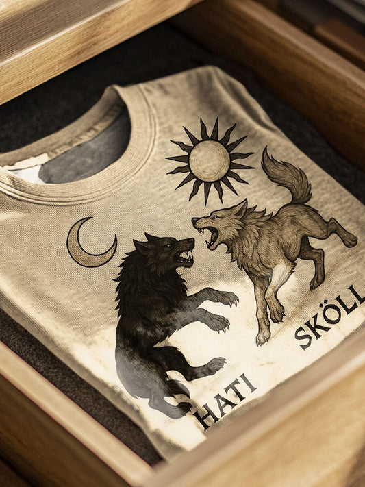 Hati Skoll Print Casual T-shirt