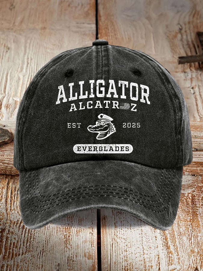 Alligator Alcatraz Funny Florida Everglades Dark Humor  Pride Baseball Cap