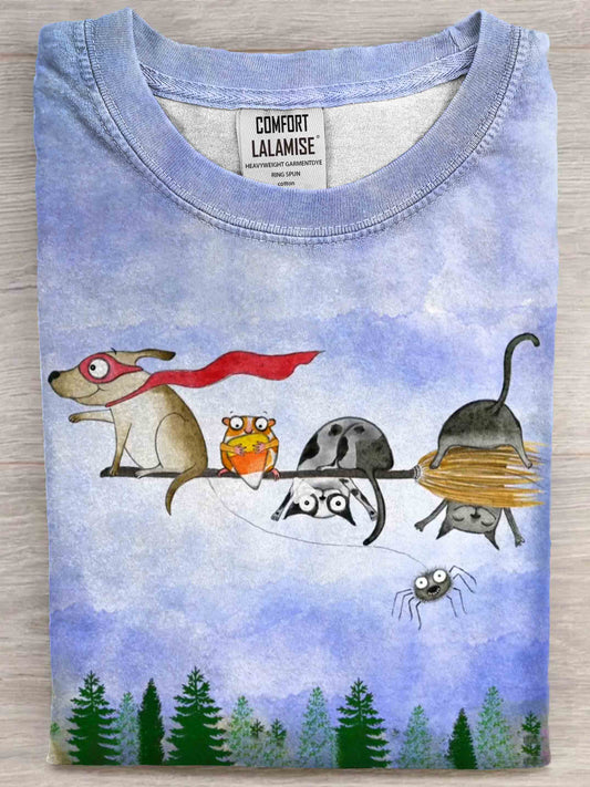 Funny Art Print Casaul Short Sleeve T-shirt