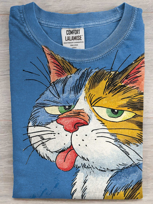 Cute Funny Naughty Art Print Cotton Casaul Short Sleeve T-shirt