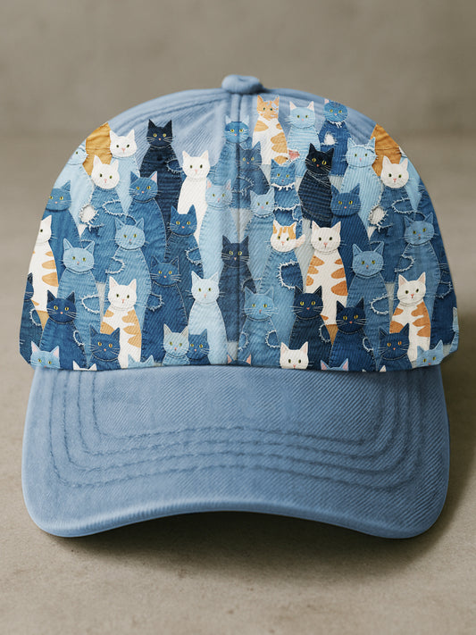 Funny Cowboy Cat Art Print Baseball Cap