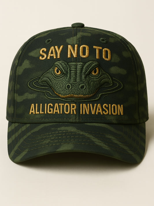 Retro Alligator Alcatraz Funny Florida Everglades Art Casual Prints Cap
