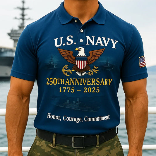 U.S. Navy 250th Anniversary Polo Shirt