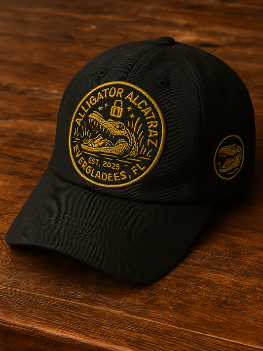 Retro Alligator Alcatraz Funny Florida Everglades Art Casual Prints Cap