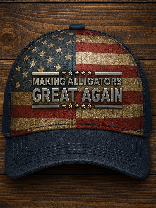 Alligator Alcatraz Fun Florida Everglades Art Casual Print Hat