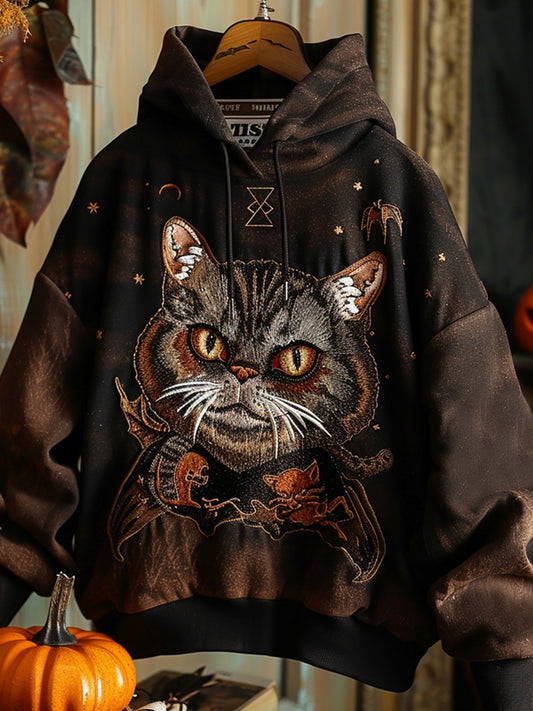 Halloween Cat Art Print Hoodie