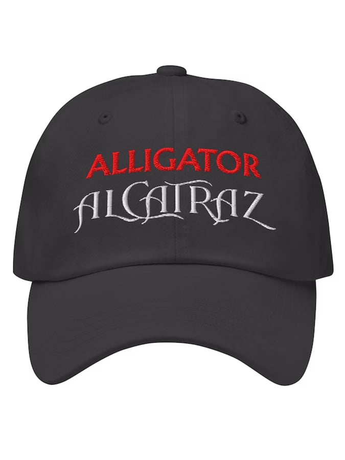 Unisex  washed Alligator Alcatraz print hat