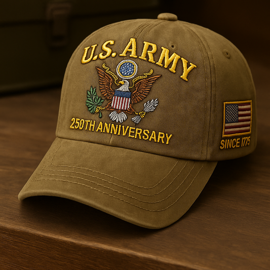 U.S. Army 250th Anniversary Commemorative Cap – Khaki Edition