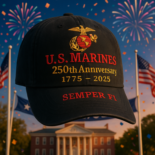 U.S. Marines 250th Anniversary Cap (Black)