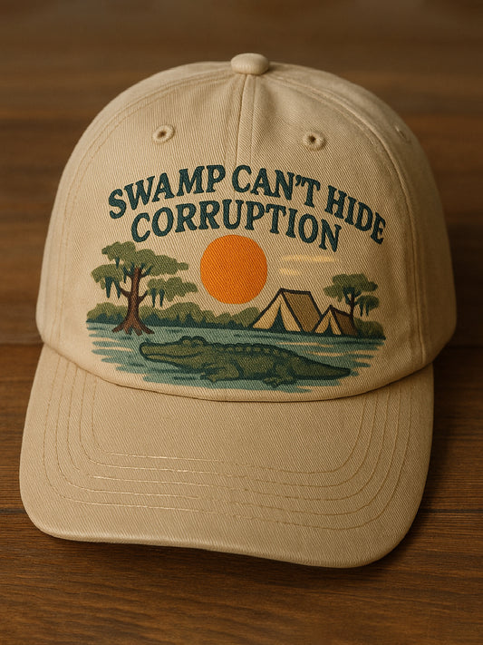 Vintage Alligator Alcatraz Fun Florida Everglades Art Casual Print Hat