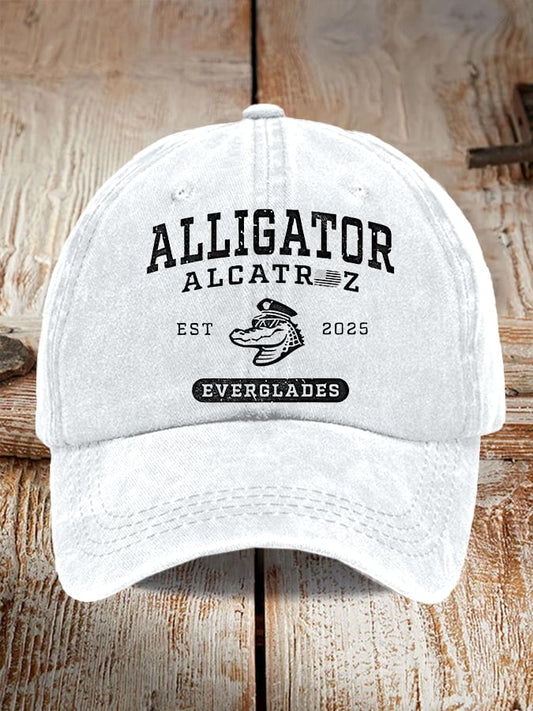 Alligator Alcatraz Funny Florida Everglades Dark Humor  Pride Baseball Cap