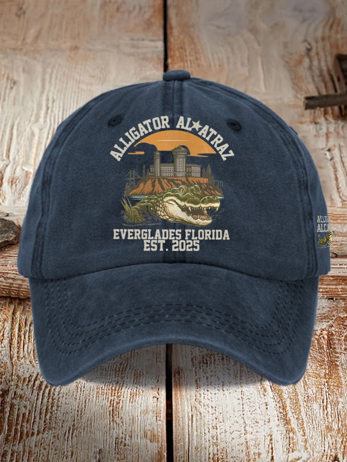 Unisex Casual Alcatraz Crocodile Print Hat