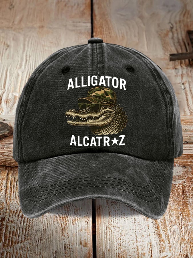 Alligator Alcatraz Funny Florida Everglades Dark Humor  Pride Baseball Cap