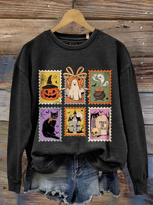 Halloween Art Print Casual Long Sleeve Sweatshirt