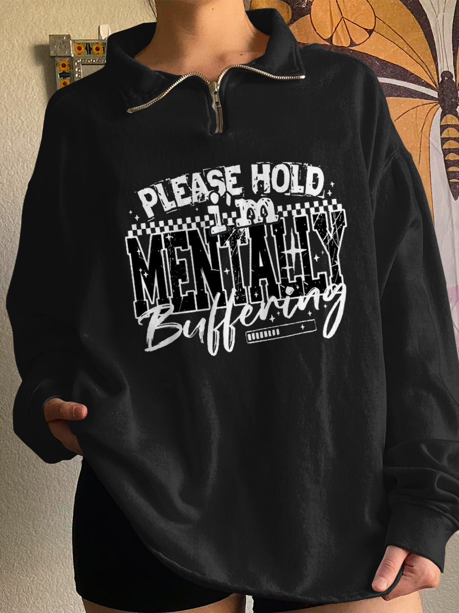 MENTALLY art print zip-up sweatshirt