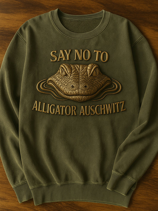 Vintage Alligator Alcatraz Fun Florida Everglades Art Print Casual Sweatshirt