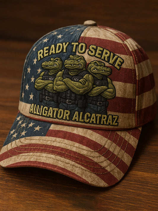 Alligator Alcatraz Fun Florida Everglades Art Casual Print Hat