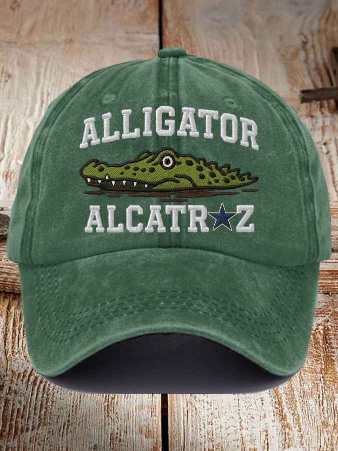 Alligator Alcatraz Funny Florida Everglades Dark Humor  Pride Baseball Cap